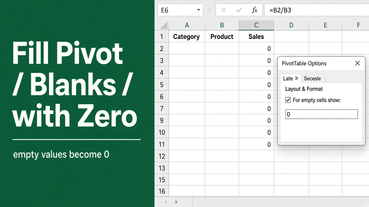 How to Fill Blank Cells with 0 in an Excel Pivot Table? featured image