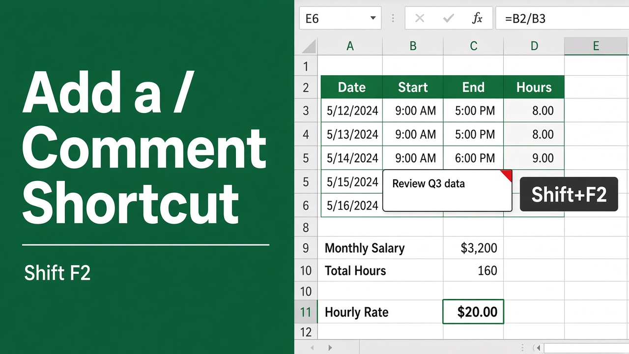 How to Add Comments in Excel Using a Shortcut: Easy Guide featured image