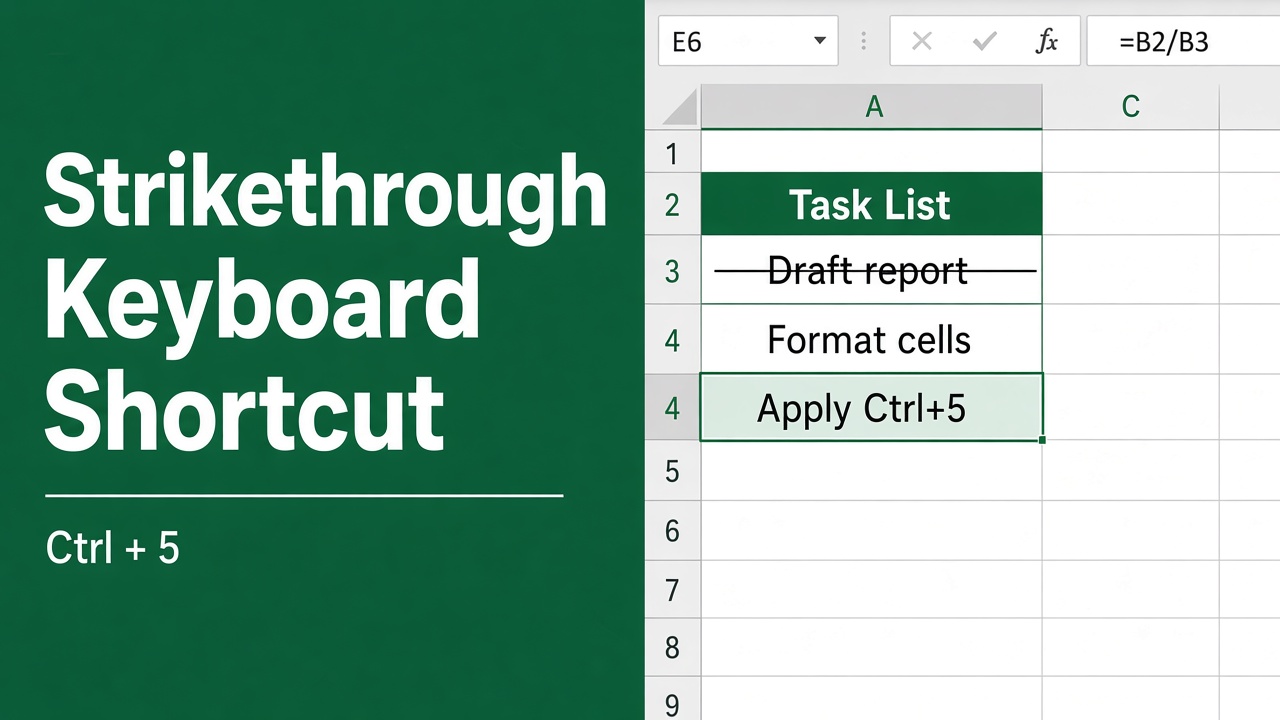 Easy Keyboard Shortcut for Strikethrough in Excel featured image