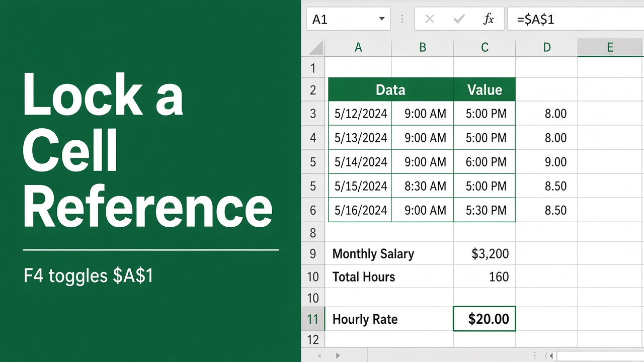 The Shortcut Method to Lock Cell References in Excel featured image
