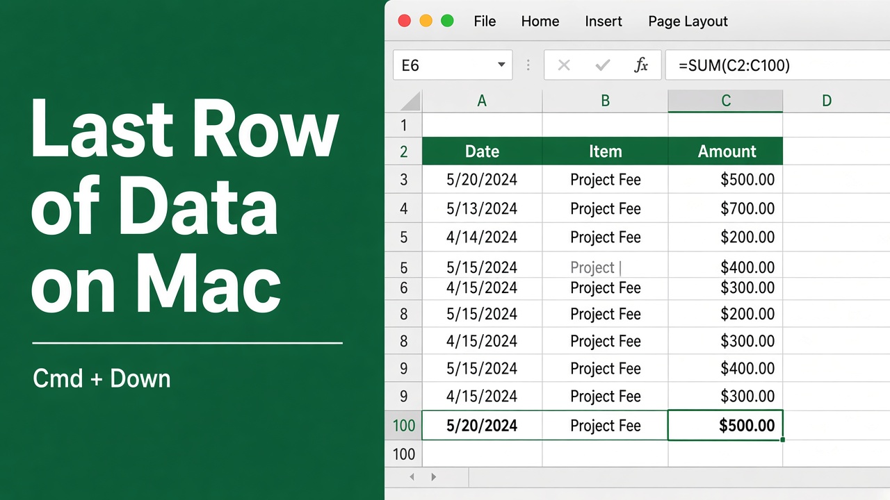 Easy Excel Shortcut to Find the Last Row with Data on Mac featured image