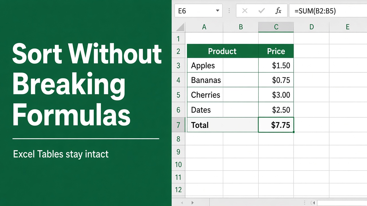 5 Easy Methods to Sort in Excel Without Breaking Formulas featured image