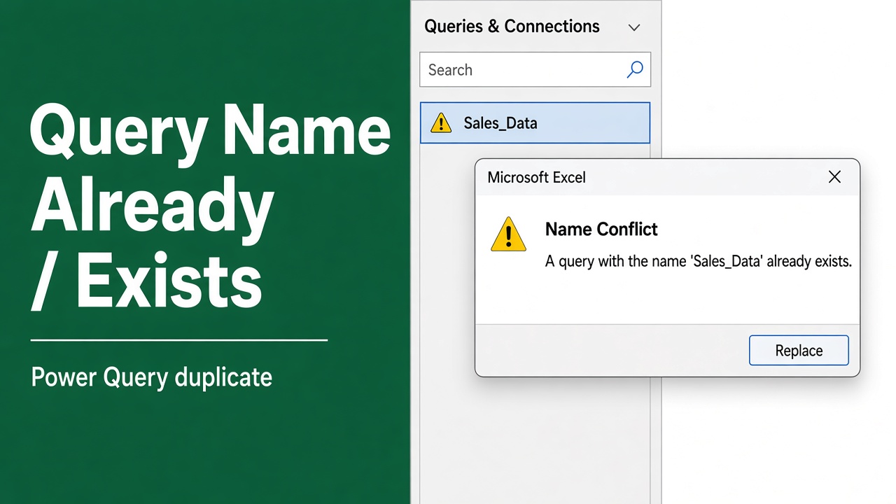 “A Query with the Name Already Exists” in Excel VBA? Here’s the Fix! featured image