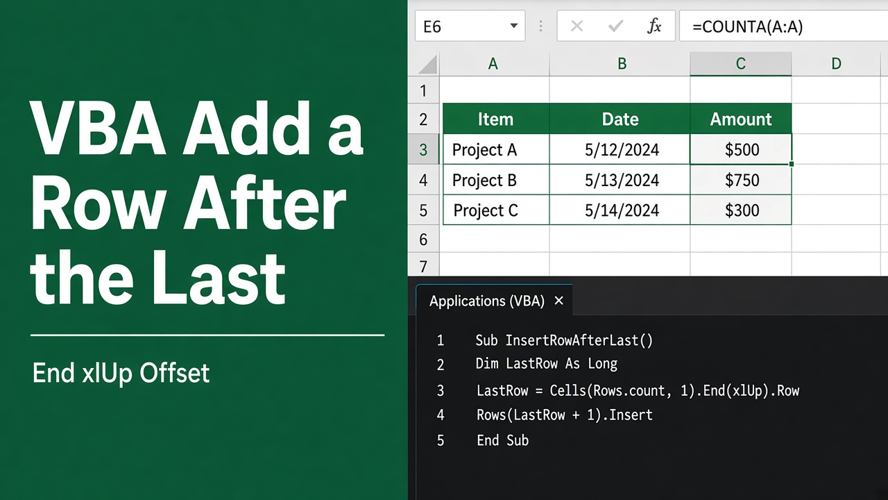 Excel VBA Add Row After Last: Quick Guide featured image