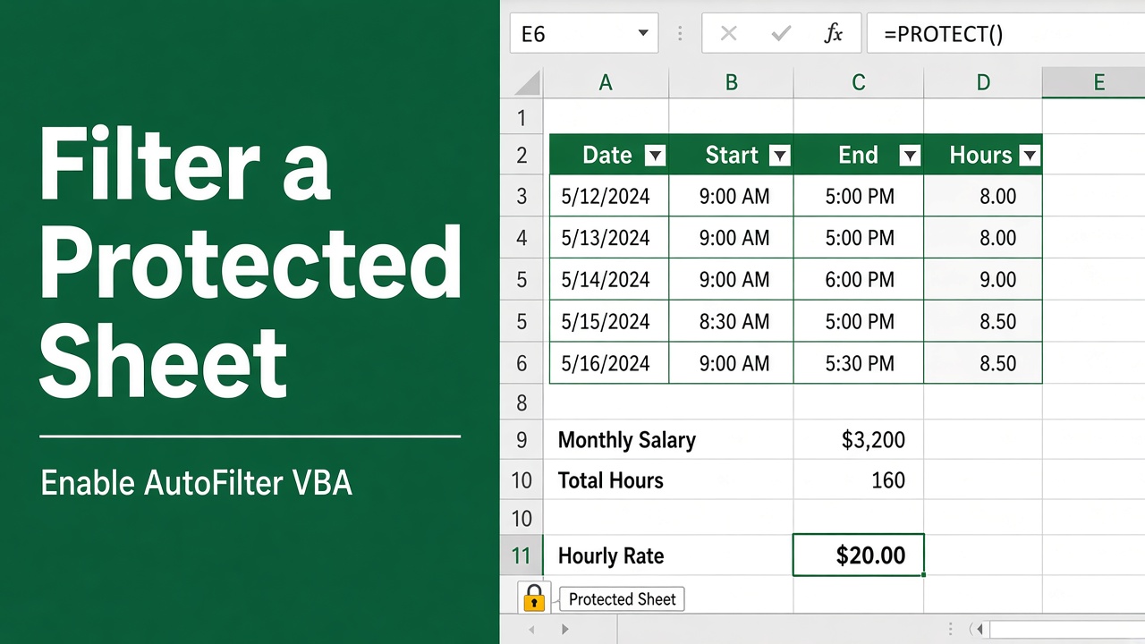 Excel VBA: Filter on Protected Sheets Guide featured image