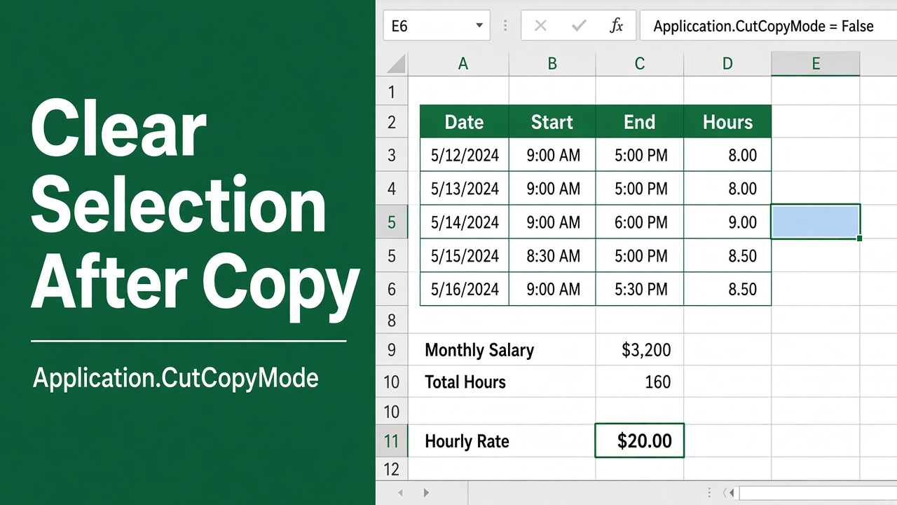 Excel VBA: Clear Selection After Copying Cells featured image
