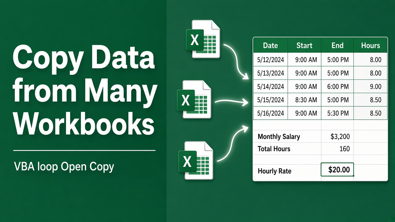 Excel VBA Copy Data from Multiple Workbooks featured image