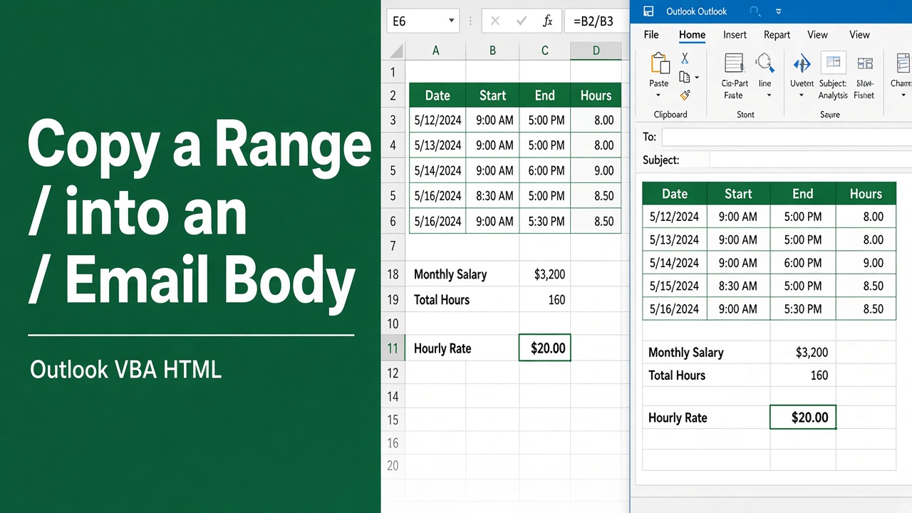Copy Ranges to Email Body with Excel VBA – A Productivity Booster! featured image