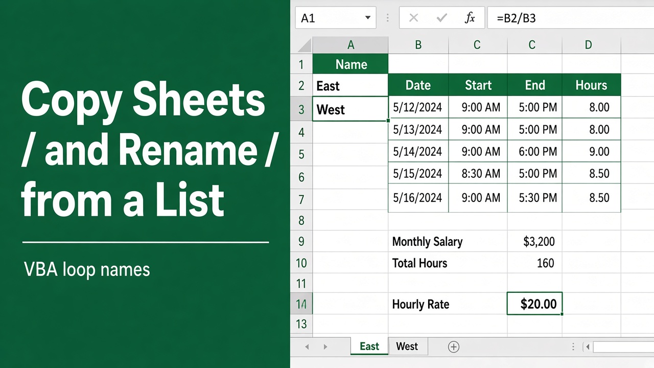 How to Use Excel VBA to Copy Sheets and Rename Them Based on a List? featured image
