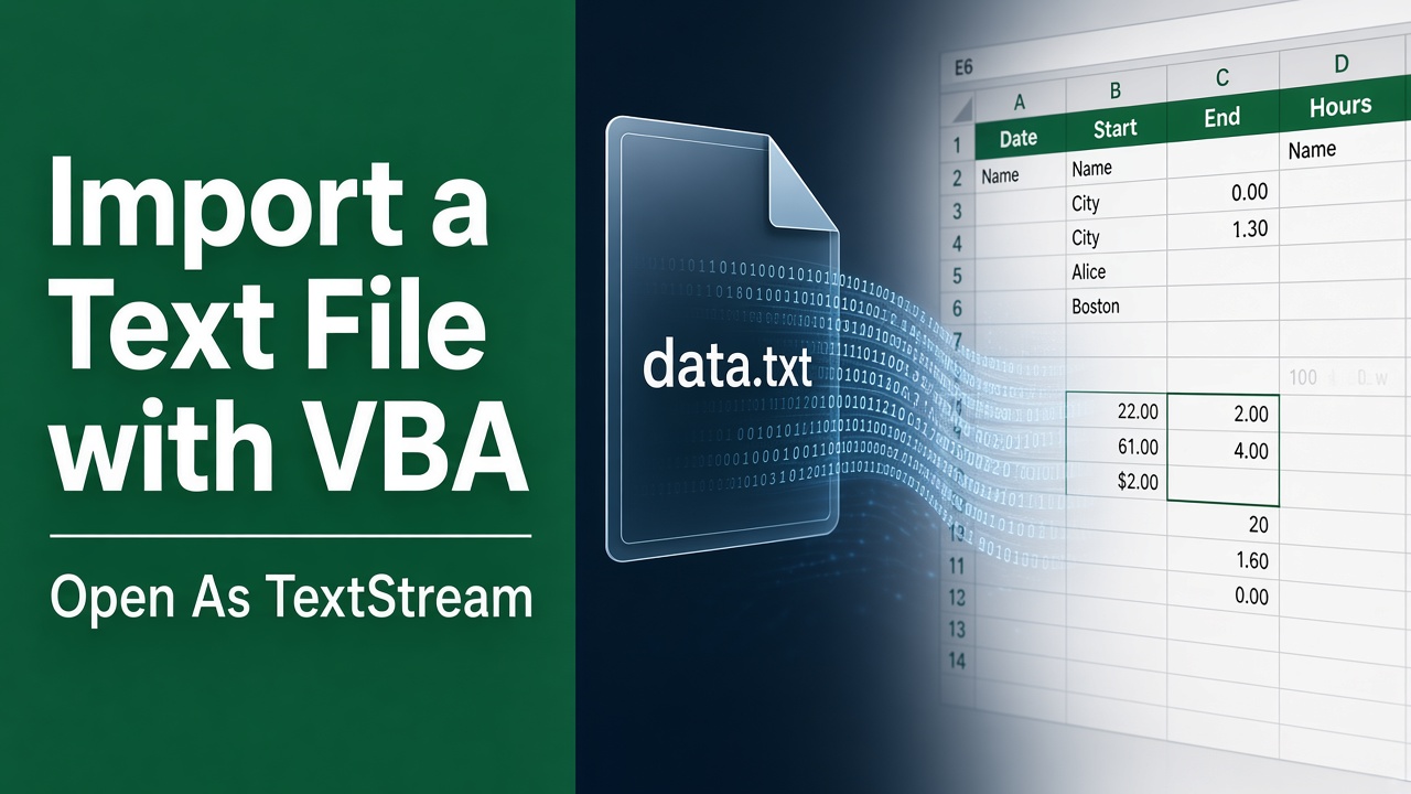 Excel VBA: Import Text File into Worksheet featured image