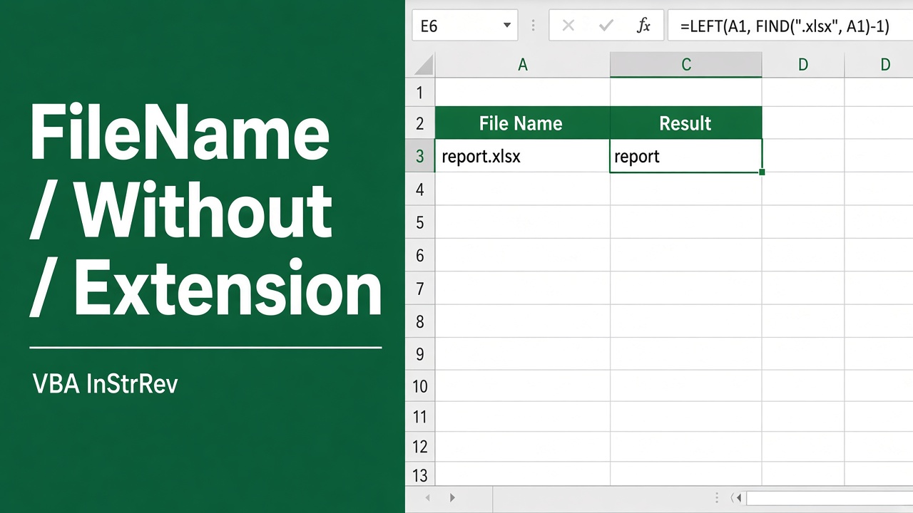 Get Filenames Without Extensions in Excel VBA – A Timesaver! featured image