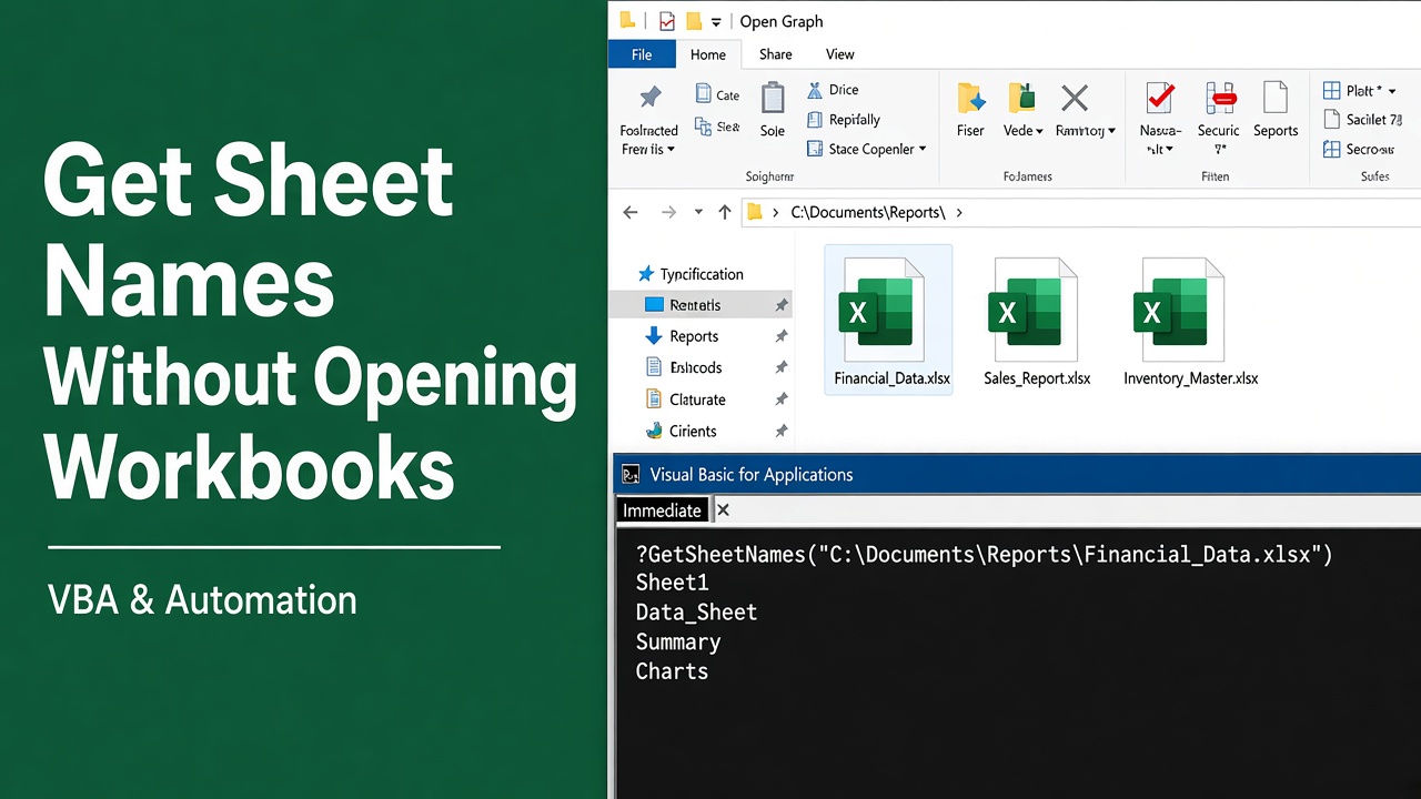Get Sheet Names Without Opening Workbooks in Excel Using VBA featured image
