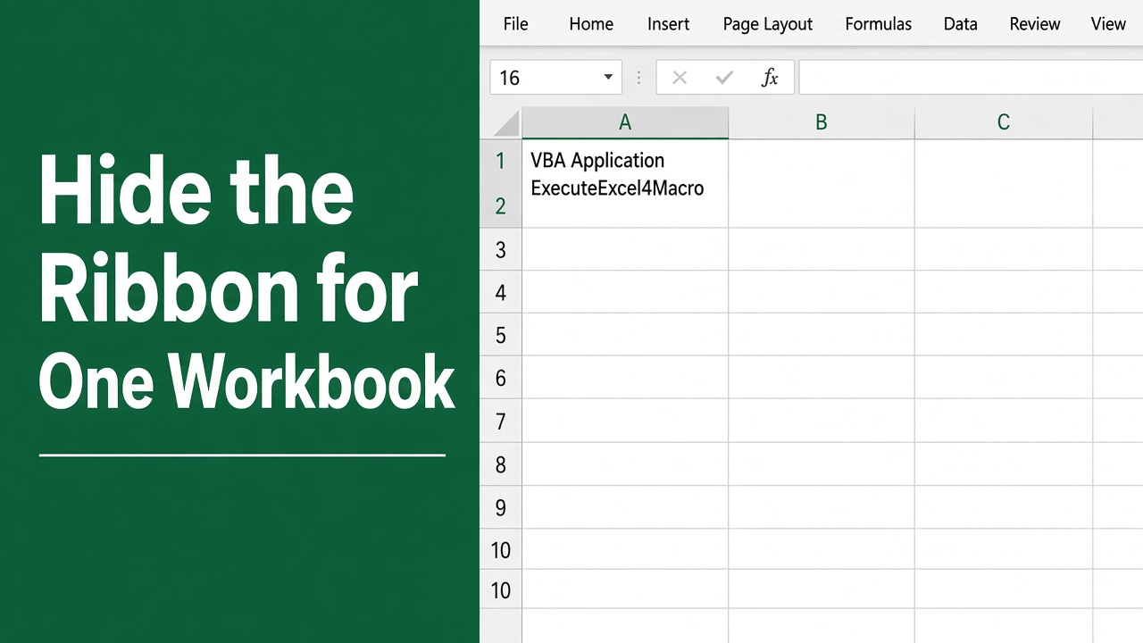 Hide the Ribbon for a Single Workbook in Excel VBA featured image