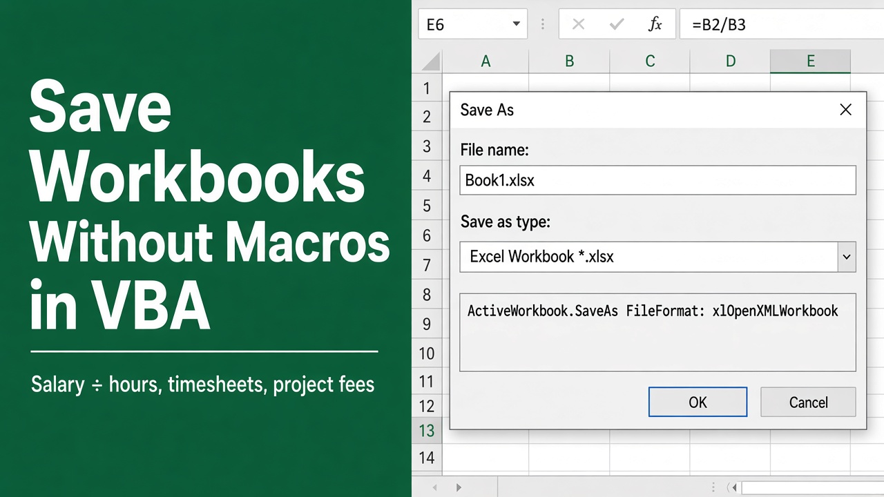 Save Workbooks Without Macros in Excel VBA – A Simple Trick featured image