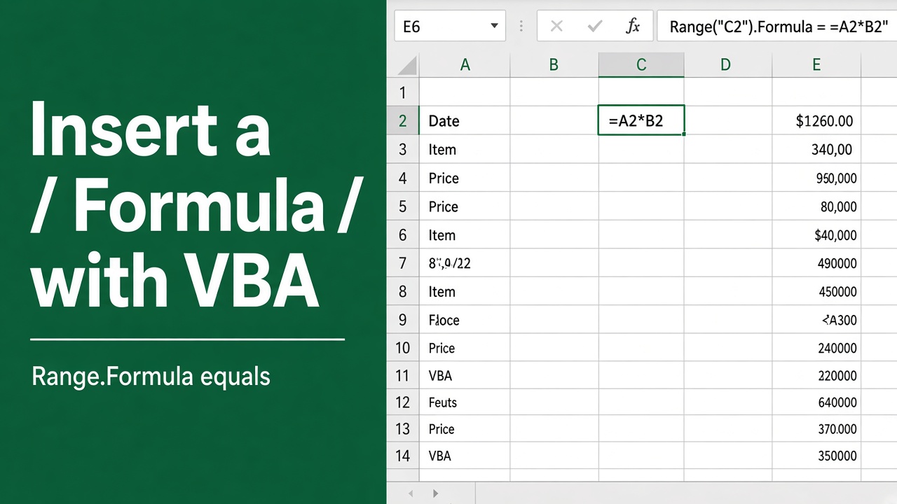 How to Insert a Formula into a Cell Using Excel VBA? featured image