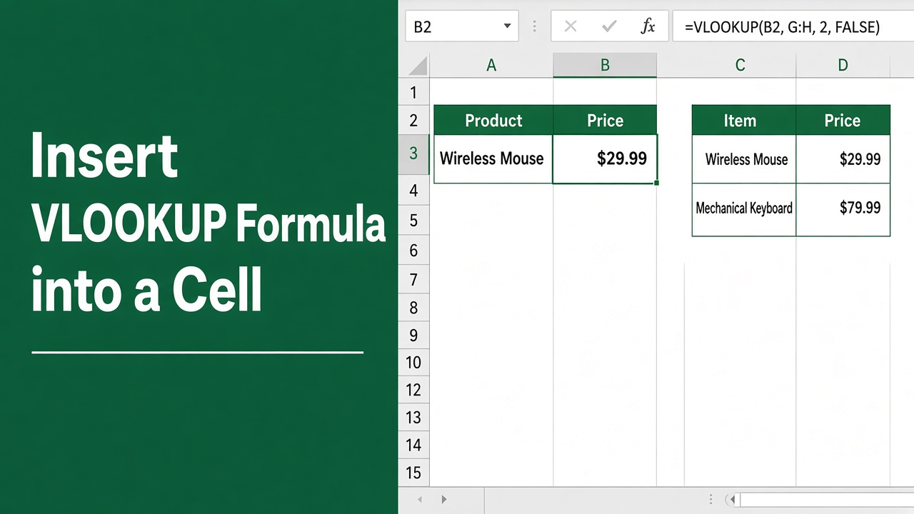 How to Insert VLOOKUP Formula into a Cell Using Excel VBA? featured image
