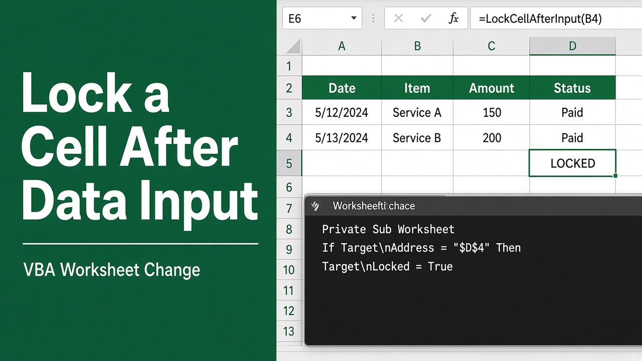 How to Lock a Cell in Excel After Data Input Using VBA? featured image