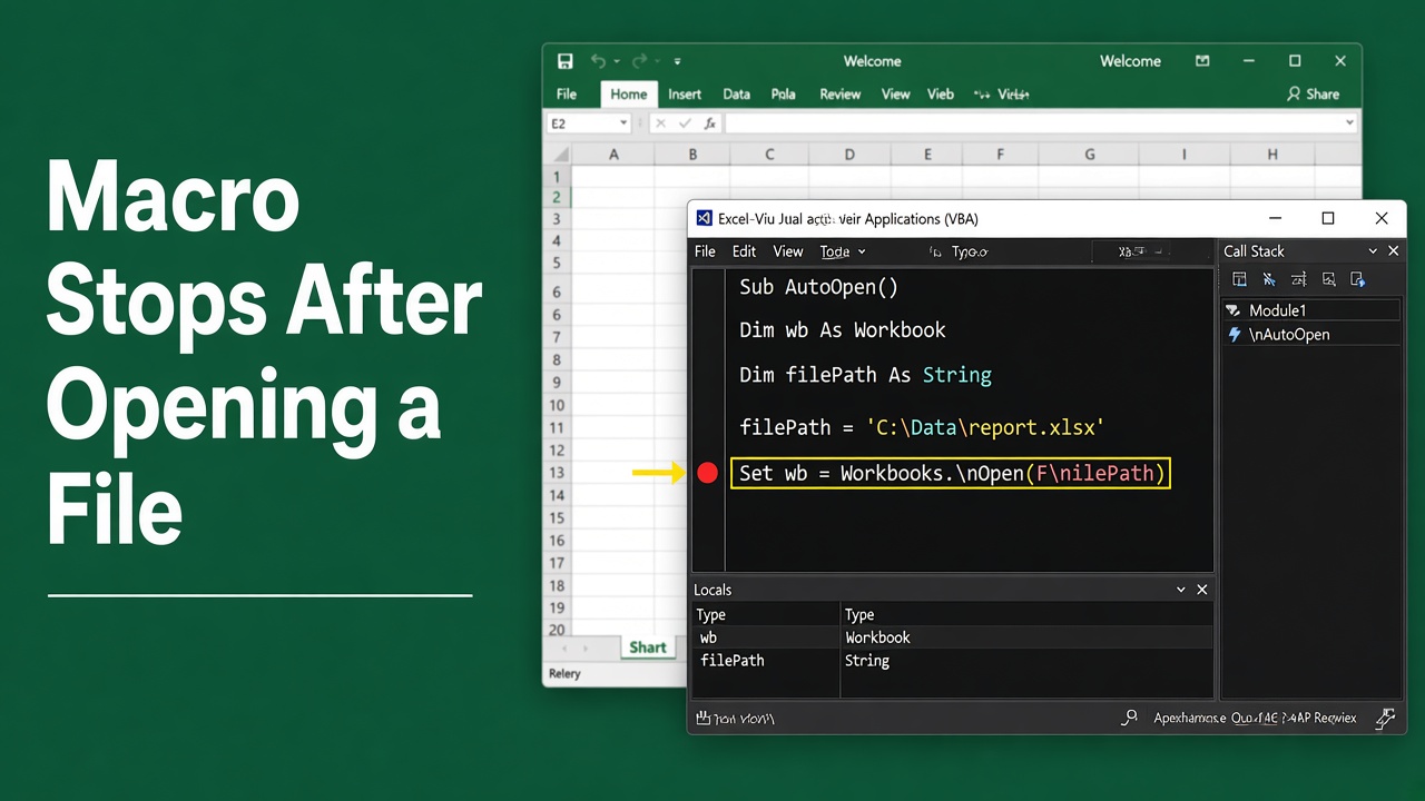 Why Does My Excel VBA Macro Stop After Opening a File? featured image