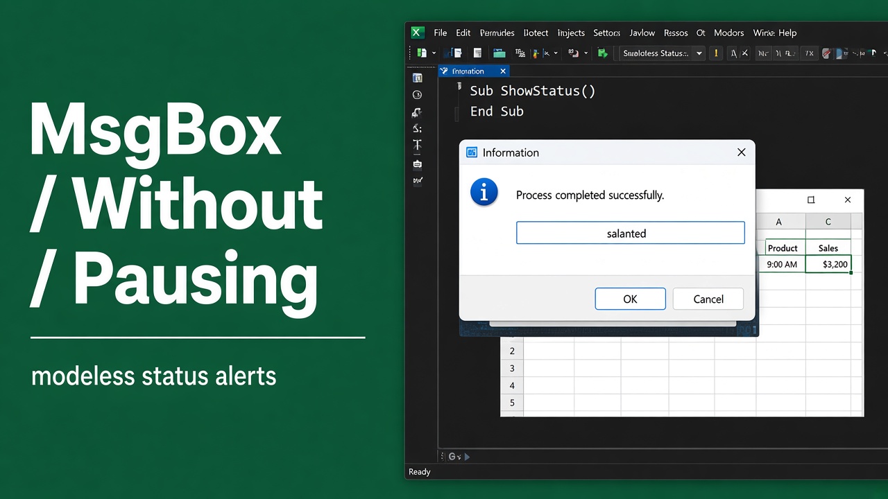 How to Use Excel VBA MsgBox Without Pause? featured image