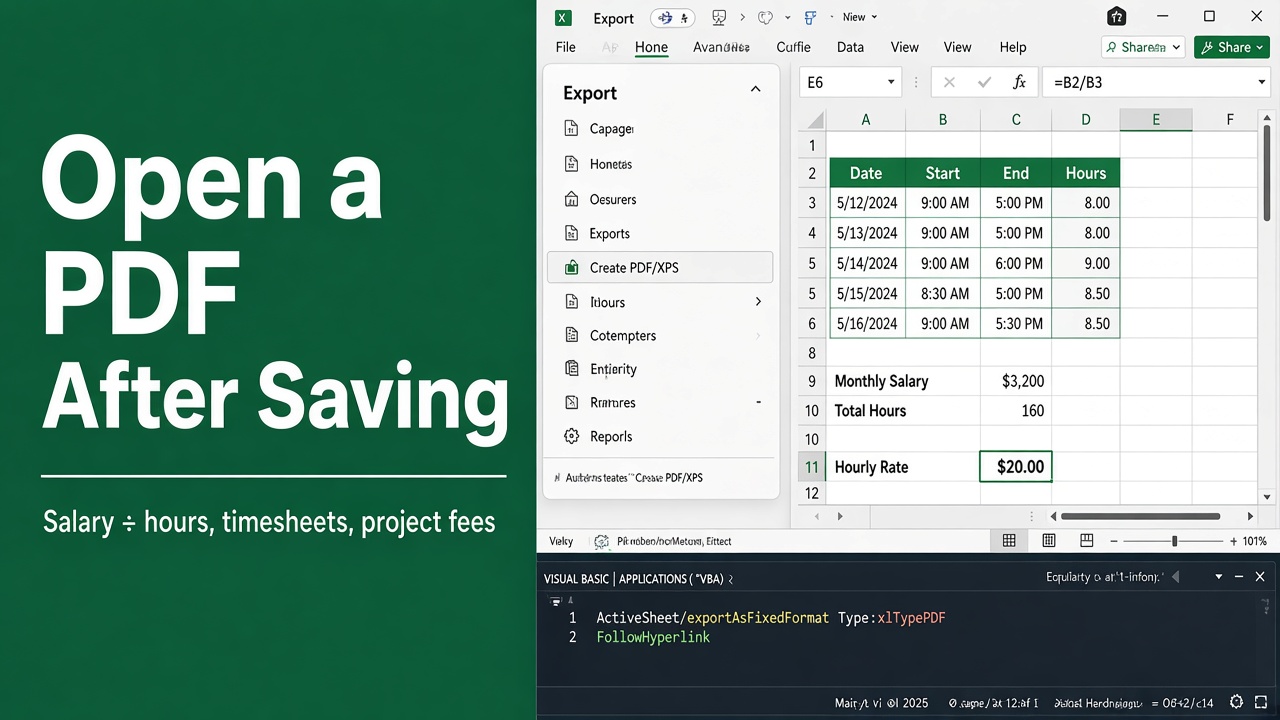 How to Automatically Open a PDF File After Saving in Excel Using VBA featured image