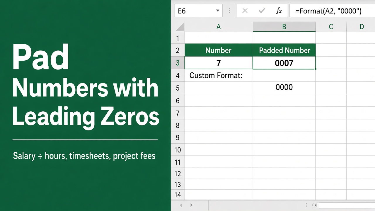 How to Pad Numbers with Leading Zeros in Excel Using VBA? featured image