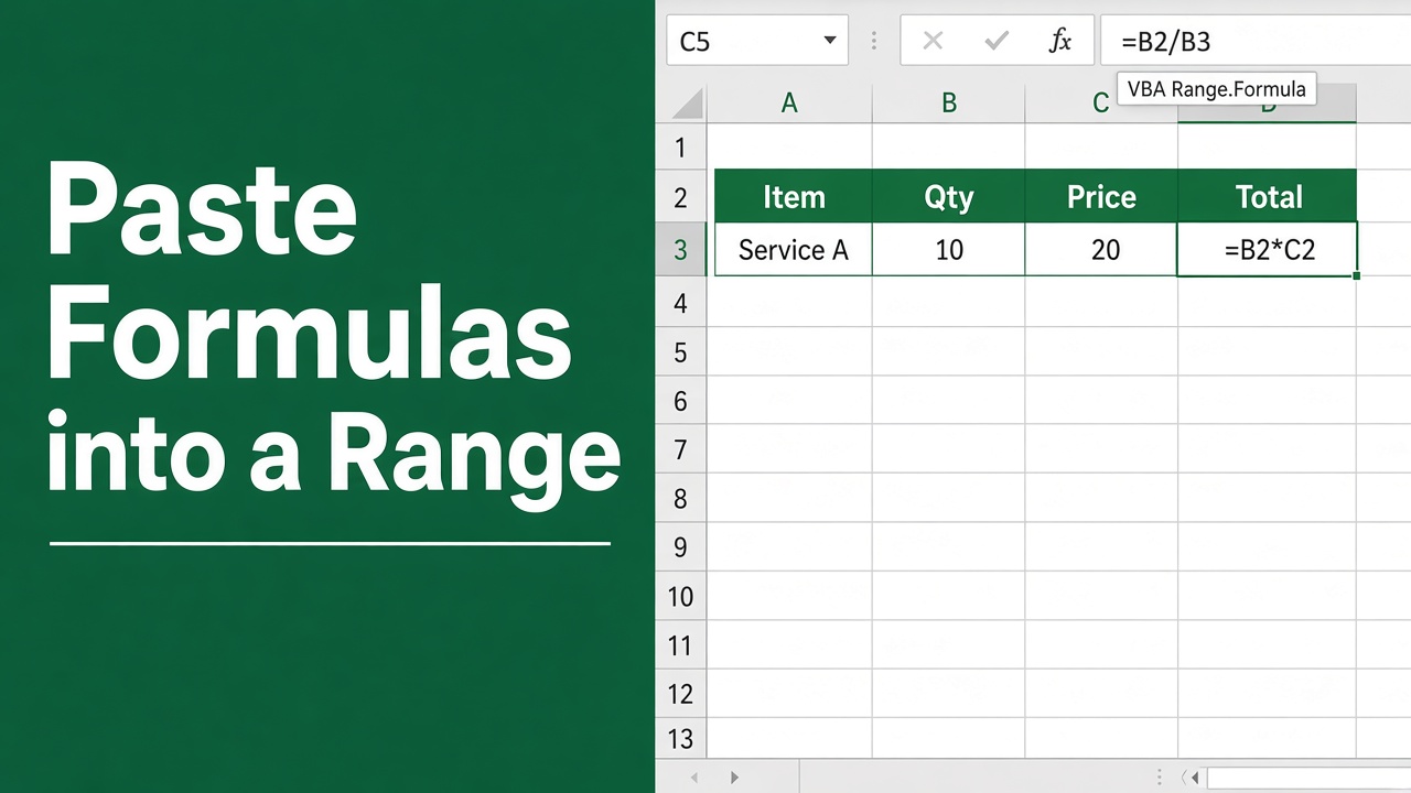 How to Paste Formulas into a Range using Excel VBA? featured image