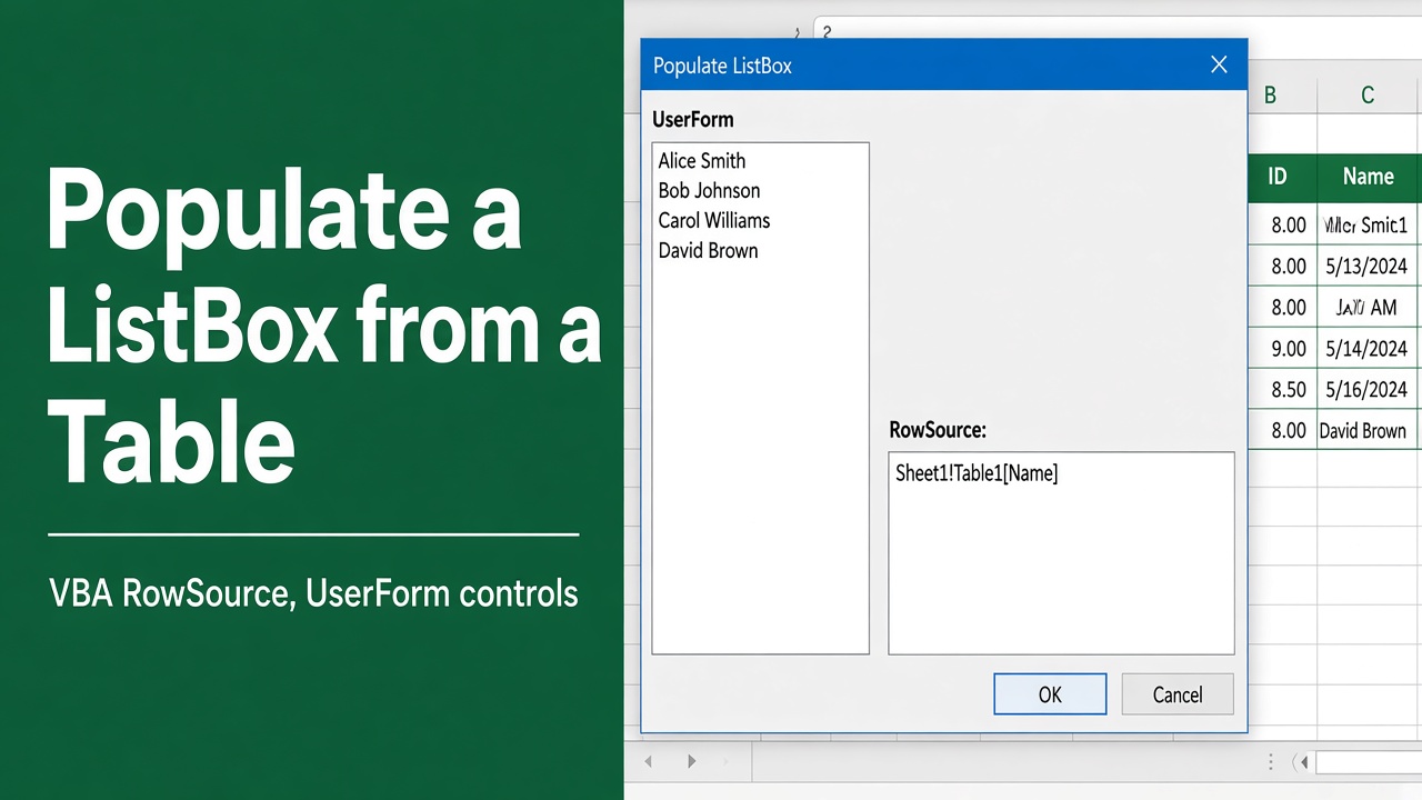 Excel VBA: Populate ListBox from Table – A Complete Guide featured image