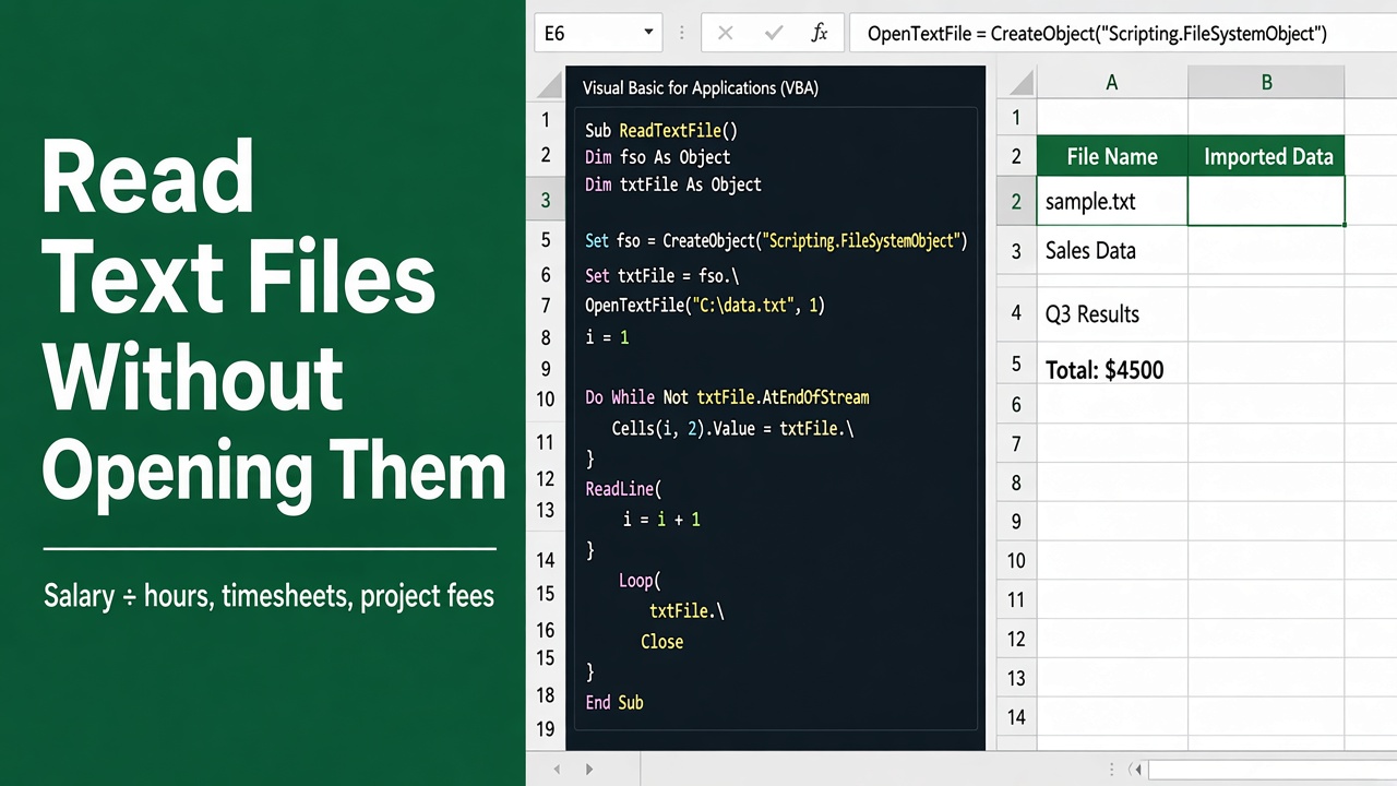 Read Text Files Without Opening Them in Excel VBA featured image