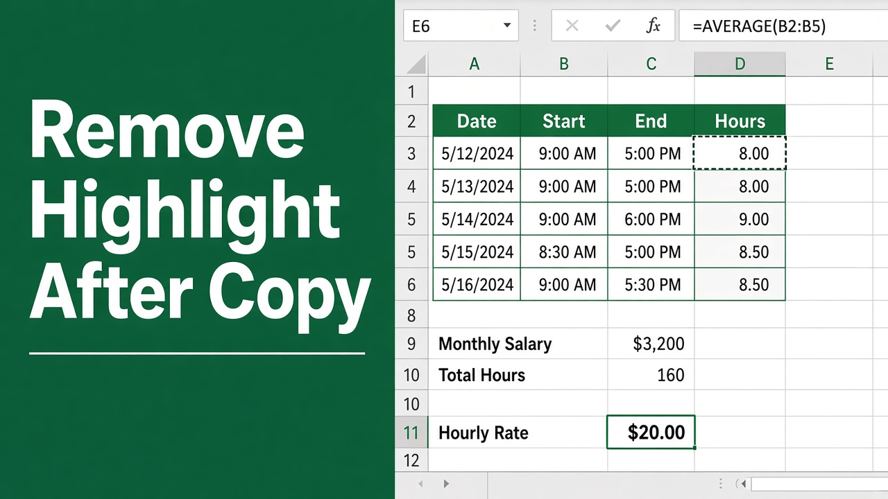 Remove Highlight After Copy with Excel VBA – Tips featured image