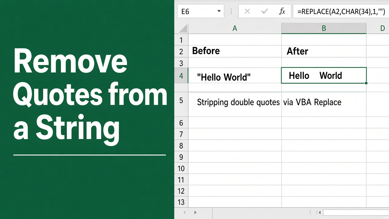How to Remove Quotes from a String in Excel VBA? featured image