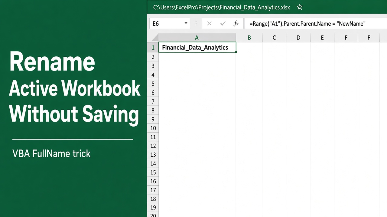 Rename the Active Workbook Without Saving in Excel VBA featured image