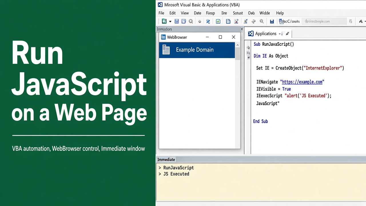 How to Run JavaScript on a Web Page Using Excel VBA? featured image