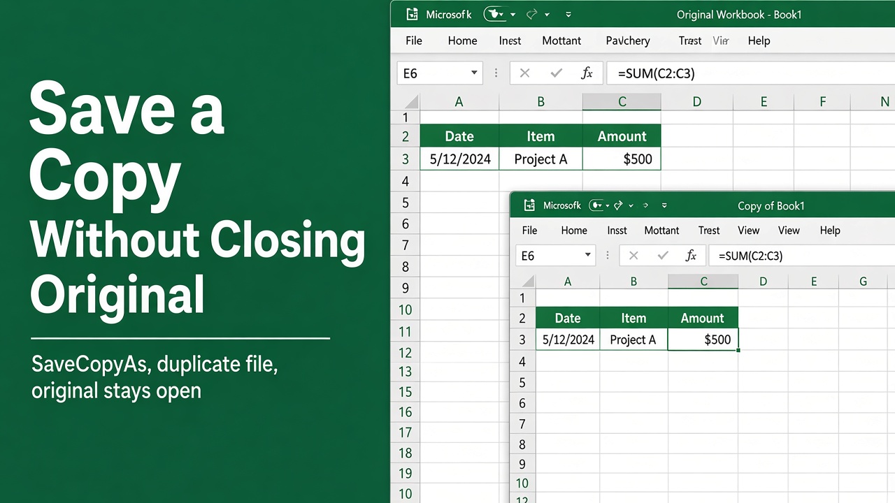 Save Excel Workbook Copy with VBA Without Closing featured image