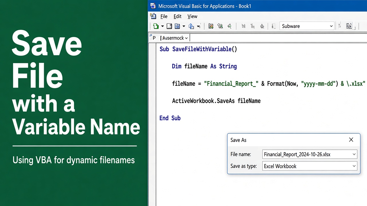 Excel VBA Save File with Variable Name Guide featured image