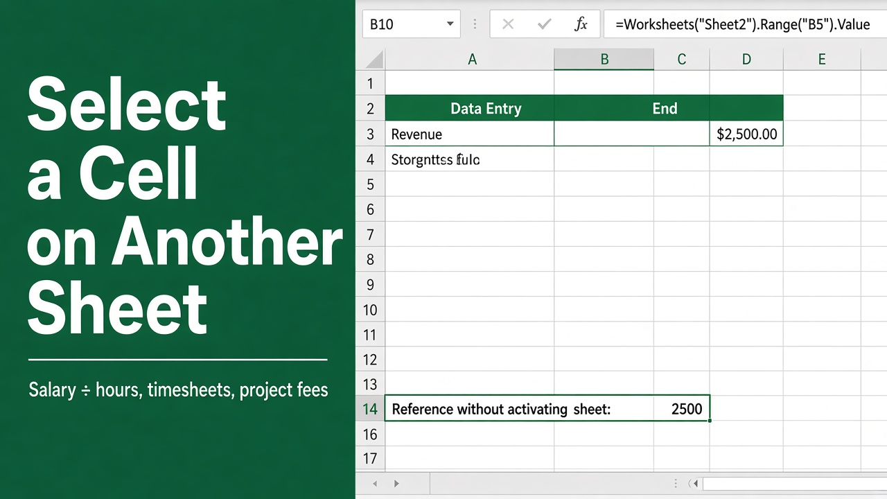How to Select a Cell on Another Sheet in Excel VBA Without Activating? featured image
