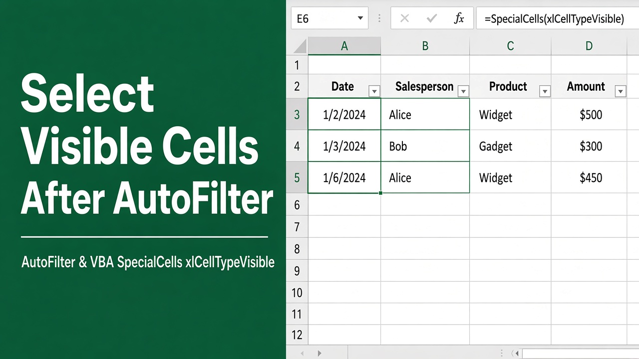 How to Select Visible Cells After Using AutoFilter in Excel VBA? featured image