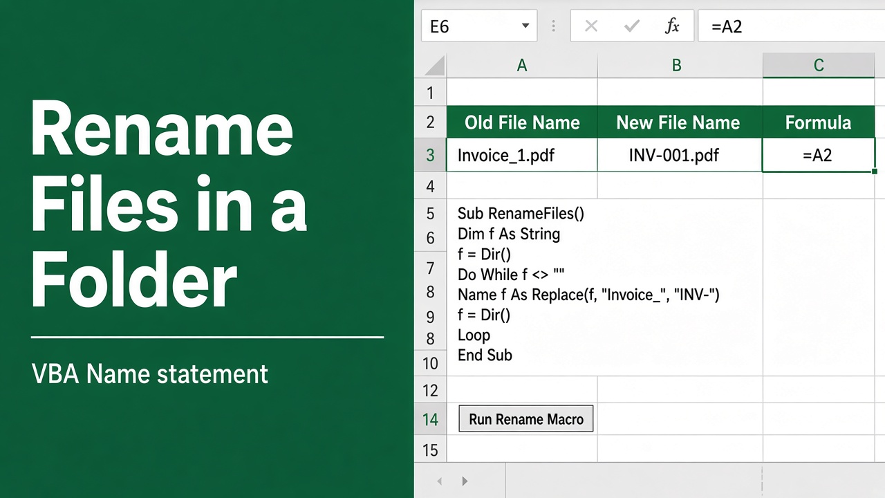 Excel VBA to Rename Files in a Folder (with Buttons!) featured image