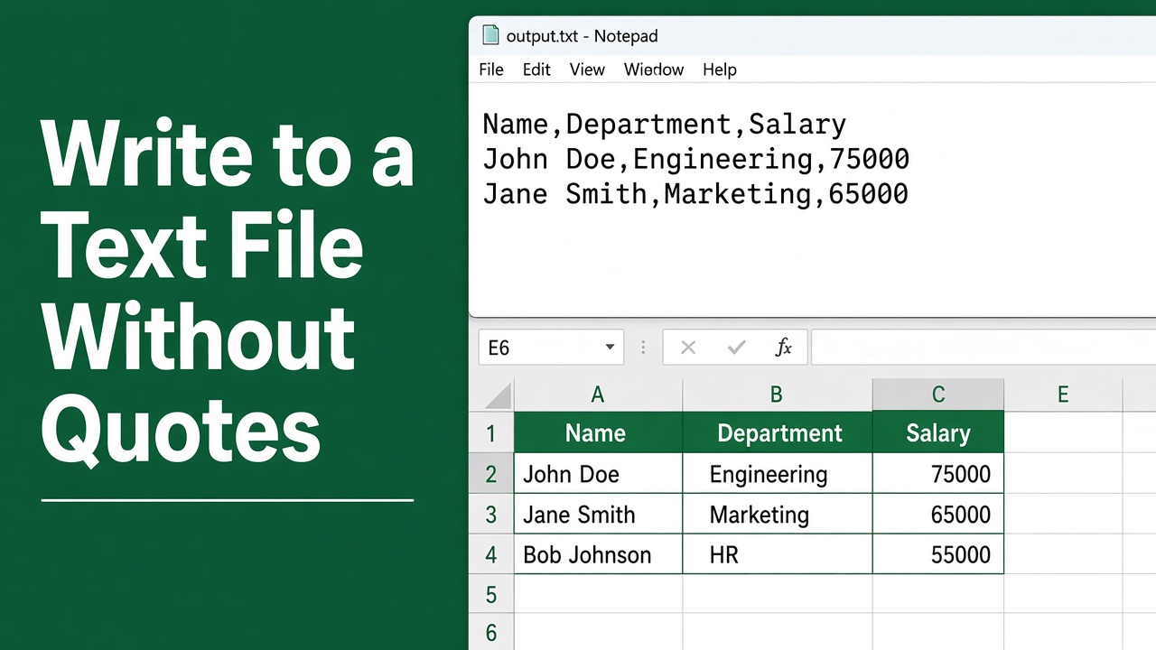 Excel VBA Write to Text File: No Quotes Guide featured image