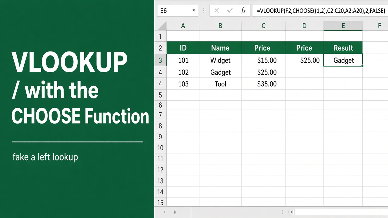 How to Use Excel VLOOKUP with CHOOSE Function: Expert Guide featured image