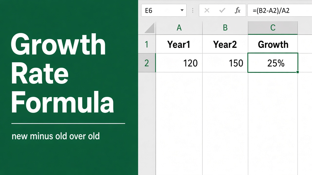 Simple Formula to Calculate Growth Rate in Excel featured image
