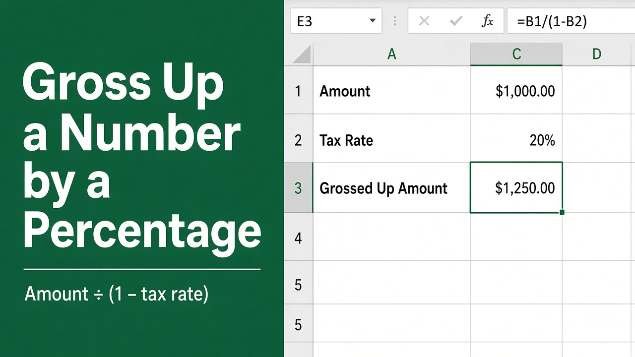 How to Gross Up a Number by a Percentage in Excel: Formula and Step-by-Step Guide featured image