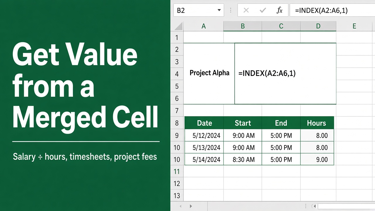 Easy Formula to Get Value from a Merged Cell in Excel featured image