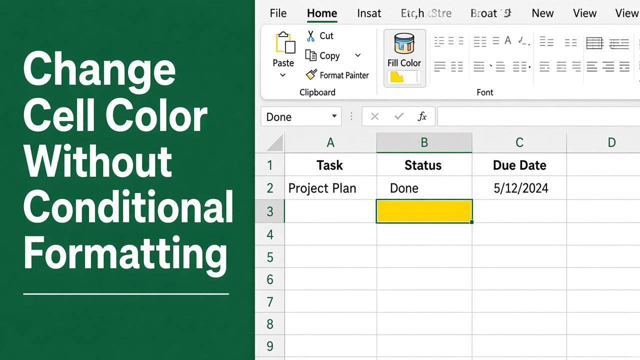 How to Change Cell Color in Excel Without Conditional Formatting? featured image