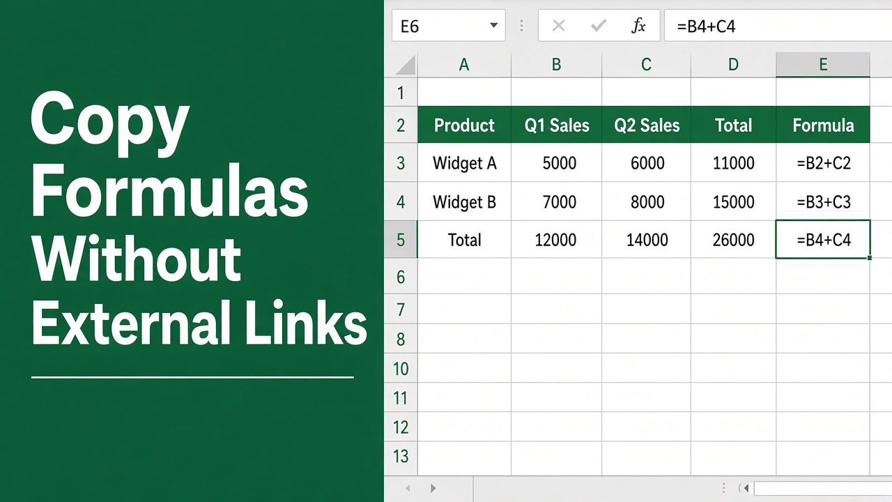 How to Copy Formulas in Excel Without External Links (Easy Guide) featured image
