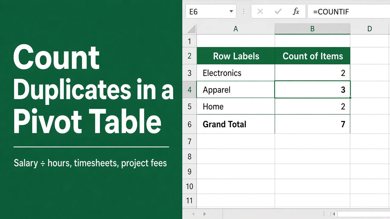 How to Count Duplicates in Excel Pivot Table Efficiently featured image