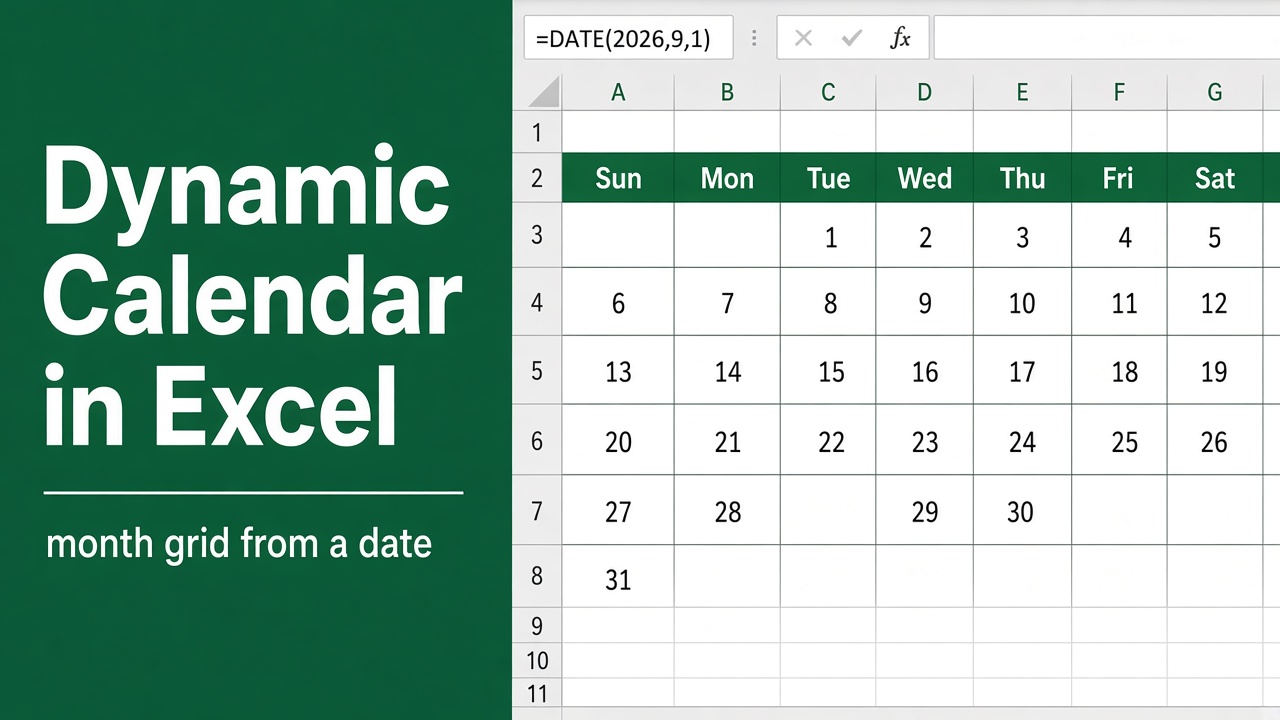 How to Create a Dynamic Calendar in Excel? (3 Easy Methods) featured image