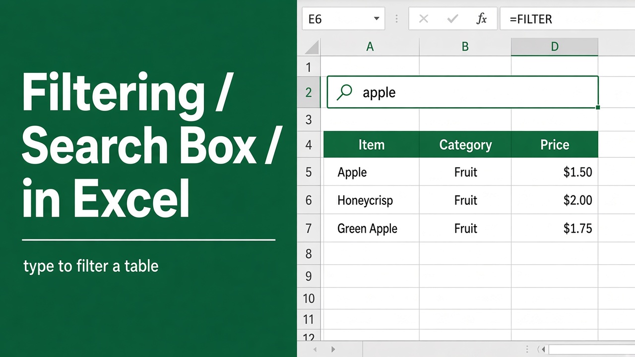 How to Create a Filtering Search Box in Excel: Easy Guide featured image