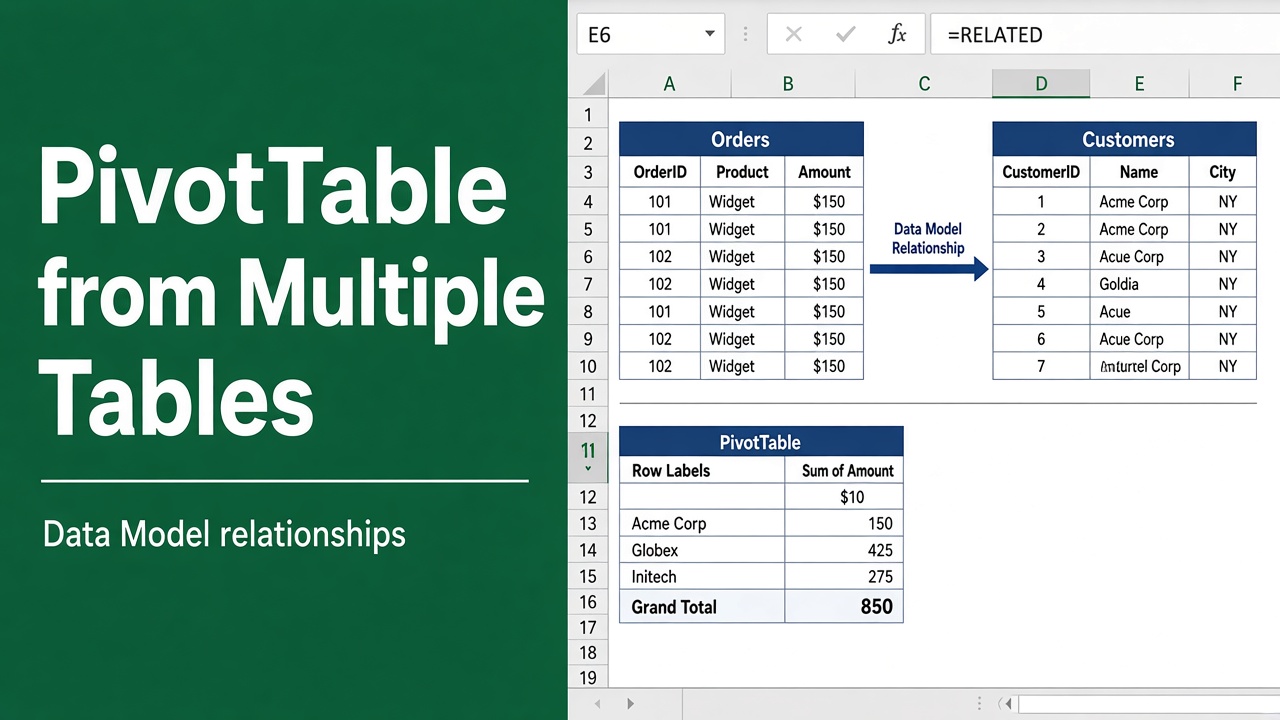 How to Create a PivotTable from Multiple Tables in Excel? featured image