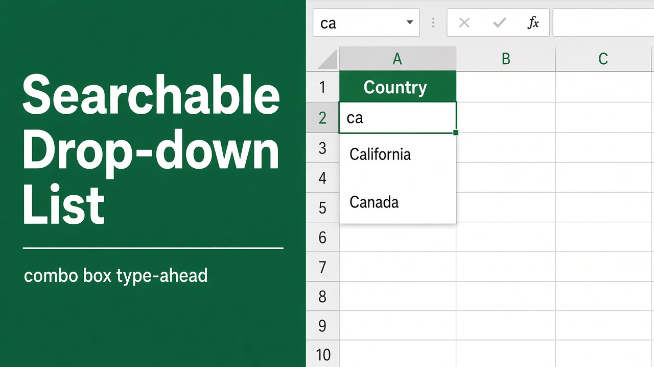 How to Create a Searchable Drop Down List in Excel? featured image