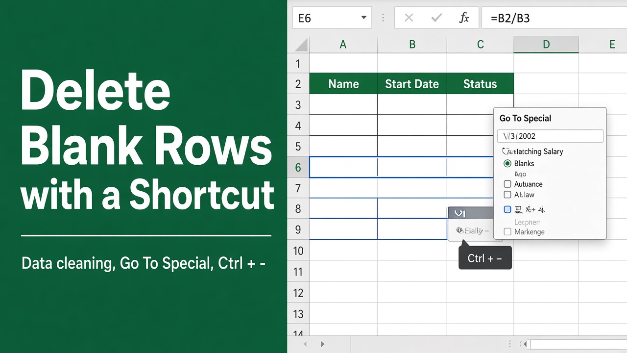 How to Delete Blank Rows in Excel: The Quick Shortcut Method featured image